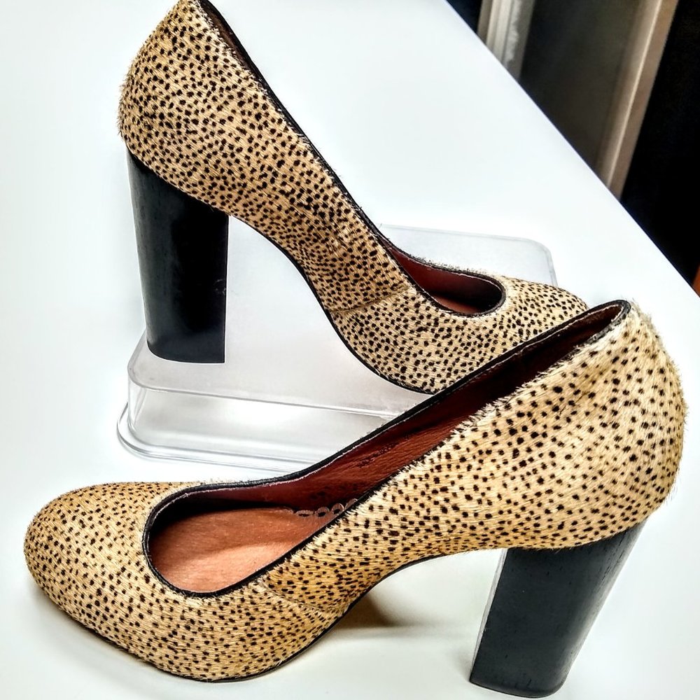 Juicy Couture’s Luxury collection Genuine Fur Cheetah Print Stacked Heel